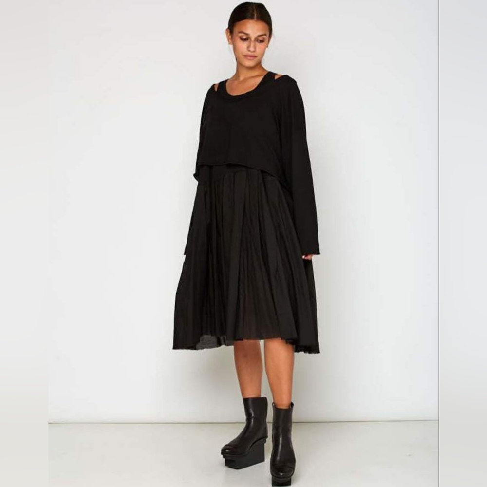 RUNDHOLZ Dip Layered Cotton Midi Dress Size OS - Picture 5 of 13